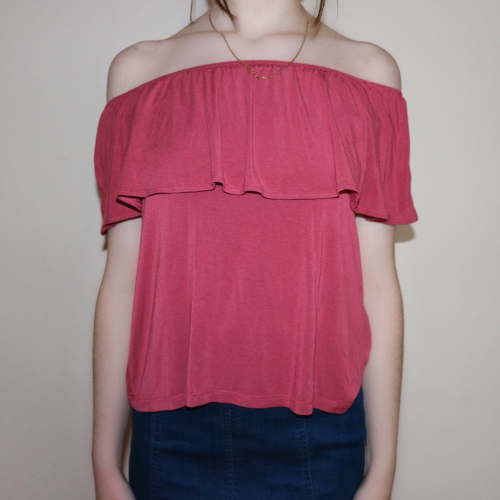 Pink Off the Shoulder Shirt